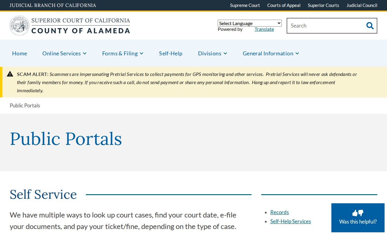 Fremont people search Alameda court public portals